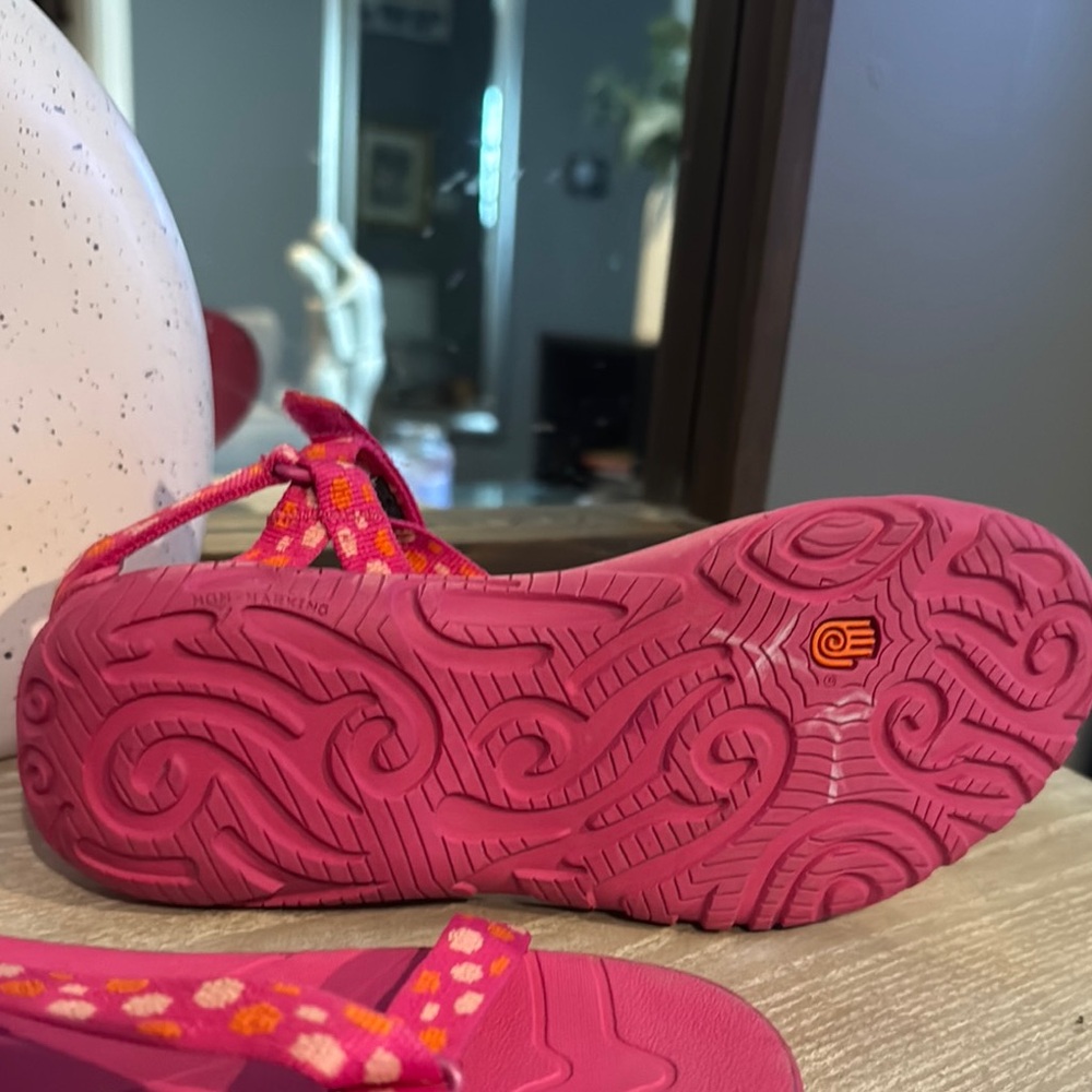 Teva Pink and Orange Sandals with Studded Straps - Picture 5 of 5
